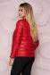 Red jacket from slicker thin fabric with pockets with pearls straight 2 - StarShinerS.com