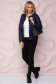 Darkblue jacket from slicker thin fabric with pockets with pearls straight 4 - StarShinerS.com