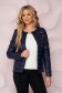Darkblue jacket from slicker thin fabric with pockets with pearls straight 3 - StarShinerS.com