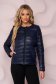 Darkblue jacket from slicker thin fabric with pockets with pearls straight 1 - StarShinerS.com