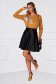 Black skirt short cut cloche from ecological leather without clothing 2 - StarShinerS.com