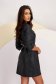 Black faux leather dress with a straight cut accessorized with a belt - SunShine 5 - StarShinerS.com