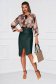 Darkgreen skirt pencil from ecological leather asymmetrical 2 - StarShinerS.com