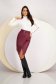 Asymmetrical Cherry-Colored Faux Leather Pencil Skirt - SunShine 1 - StarShinerS.com