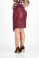 Asymmetrical Cherry-Colored Faux Leather Pencil Skirt - SunShine 6 - StarShinerS.com