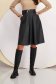 Black eco-leather pleated skirt with faux leather belt - SunShine 5 - StarShinerS.com