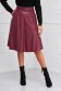 Burgundy skirt from ecological leather cloche faux leather belt 3 - StarShinerS.com