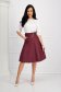 Burgundy skirt from ecological leather cloche faux leather belt 4 - StarShinerS.com