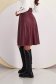 Burgundy Faux Leather Skirt in Flared Cut with Faux Leather Belt - SunShine 5 - StarShinerS.com