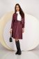 Burgundy Faux Leather Skirt in Flared Cut with Faux Leather Belt - SunShine 3 - StarShinerS.com