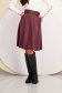 Burgundy Faux Leather Skirt in Flared Cut with Faux Leather Belt - SunShine 4 - StarShinerS.com