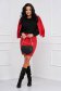 Red skirt short cut pencil from ecological leather 4 - StarShinerS.com