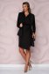 StarShinerS black dress office pencil cloth thin fabric wrap over skirt accessorized with tied waistband 2 - StarShinerS.com