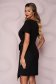 StarShinerS black dress office pencil cloth thin fabric wrap over skirt accessorized with tied waistband 3 - StarShinerS.com