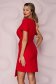 StarShinerS red dress office pencil cloth thin fabric wrap over skirt accessorized with tied waistband 3 - StarShinerS.com