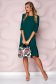 Darkgreen dress with ruffle details from veil fabric loose fit with 3/4 sleeves 3 - StarShinerS.com