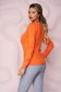 Orange sweater knitted loose fit with raised flowers with 3d effect 2 - StarShinerS.com