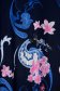 Rochie Lady Pandora albastru-inchis din tricot subtire si elastic cu un croi drept si imprimeu floral 4 - StarShinerS.ro