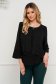 Black women`s blouse loose fit thin fabric from veil fabric accessorized with breastpin asymmetrical office 1 - StarShinerS.com