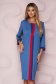 Blue dress office straight thin fabric from elastic fabric back slit 1 - StarShinerS.com