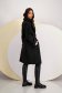 Long black cloth coat with wide cut and detachable belt - SunShine 4 - StarShinerS.com