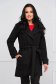 Palton din stofa negru cu croi larg si cordon detasabil - SunShine 5 - StarShinerS.ro