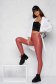 From ecological leather high waisted elastic waist pink tights 1 - StarShinerS.com