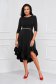 - StarShinerS black dress asymmetrical cloche with ruffles at the buttom of the dress georgette 1 - StarShinerS.com