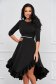 - StarShinerS black dress asymmetrical cloche with ruffles at the buttom of the dress georgette 3 - StarShinerS.com