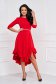- StarShinerS red dress asymmetrical cloche with ruffles at the buttom of the dress georgette 1 - StarShinerS.com
