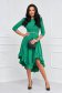 - StarShinerS green dress asymmetrical cloche with ruffles at the buttom of the dress georgette 1 - StarShinerS.com