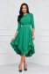 - StarShinerS green dress asymmetrical cloche with ruffles at the buttom of the dress georgette 2 - StarShinerS.com