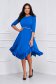 - StarShinerS blue dress asymmetrical cloche with ruffles at the buttom of the dress georgette 4 - StarShinerS.com