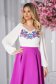 Bluza dama StarShinerS eleganta cu croi larg din material fluid cu maneci lungi si imprimeu floral unic 1 - StarShinerS.ro