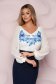 Women`s blouse elegant StarShinerS loose fit thin fabric long sleeved with floral print 1 - StarShinerS.com