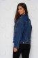 Blue jacket denim short cut with front pockets with metallic spikes 3 - StarShinerS.com
