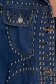 Blue jacket denim short cut with front pockets with metallic spikes 4 - StarShinerS.com