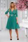 Green dress midi cloche from satin buckle accessory 3 - StarShinerS.com
