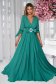 Green dress from veil fabric cloche with elastic waist wrap around 1 - StarShinerS.com