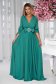 Green dress from veil fabric cloche with elastic waist wrap around 4 - StarShinerS.com