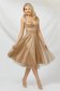 Nude dress cloche midi from tulle dots print detachable cord with push-up cups 1 - StarShinerS.com