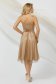 Nude dress cloche midi from tulle dots print detachable cord with push-up cups 3 - StarShinerS.com