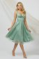 Mint dress cloche midi from tulle dots print detachable cord with push-up cups 1 - StarShinerS.com
