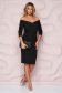 StarShinerS black dress midi pencil occasional with deep cleavage back zipper fastening slightly elastic fabric 3 - StarShinerS.com