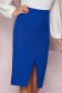 StarShinerS blue high waisted pencil skirt midi cloth frontal slit office 5 - StarShinerS.com