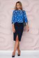 StarShinerS women`s blouse asymmetrical office loose fit slightly elastic fabric with floral print 3 - StarShinerS.com