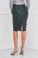 Dark Green Faux Leather Pencil Skirt with High Waist - StarShinerS 2 - StarShinerS.com