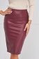 StarShinerS burgundy pencil skirt from ecological leather high waisted from elastic fabric midi 5 - StarShinerS.com