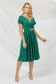 Green dress cloche midi taffeta naked shoulders 1 - StarShinerS.com