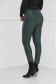 Casual darkgreen StarShinerS trousers from ecological leather with tented cut high waisted side zip fastening 2 - StarShinerS.com